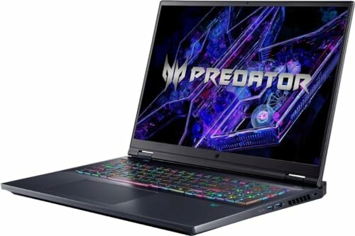 Acer Predator gaming laptop with colorful backlit keyboard