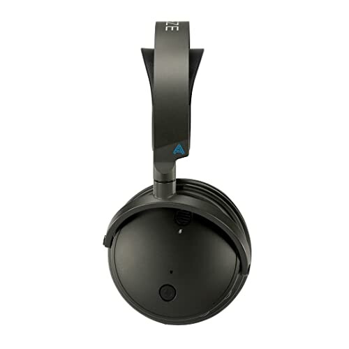 Black over-ear headphones with a sleek design.