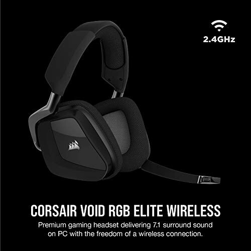 Corsair Void RGB Elite Wireless gaming headset with 2.4GHz connectivity.