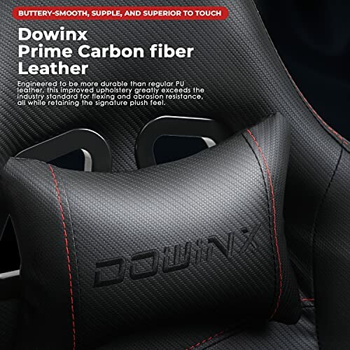 Dowinx chair with prime carbon fiber leather and supportive cushion.