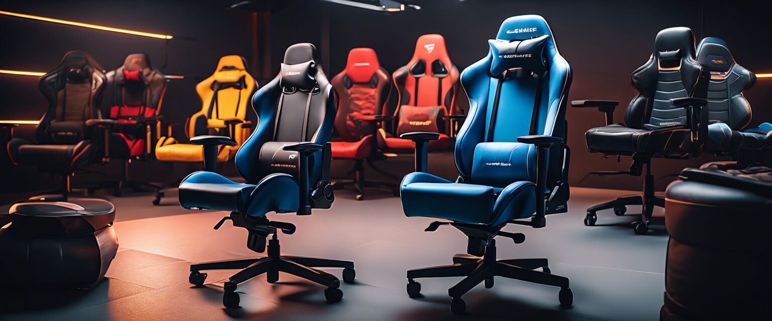 Various styles of gaming chairs