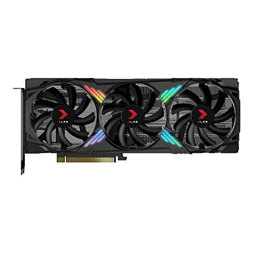 Triple-fan gaming graphics card with RGB lighting