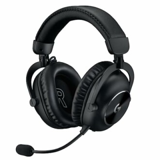 Black gaming headset with microphone