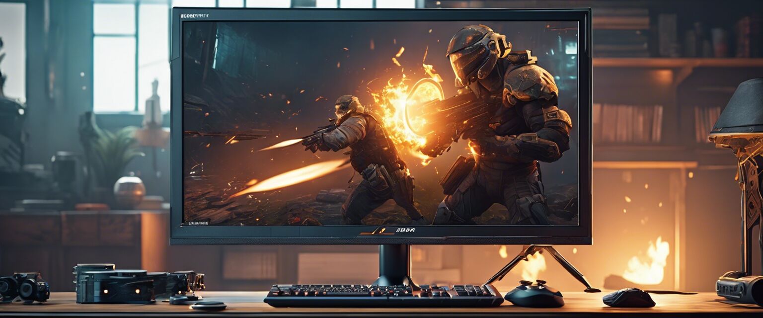 Close-up of gaming monitor