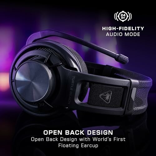 High-fidelity gaming headset with open back design and floating earcup.