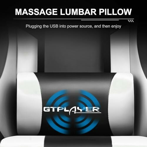 Massage lumbar pillow with USB plug for power.