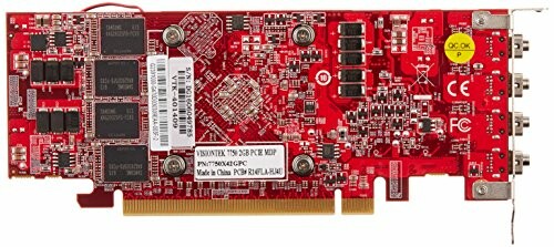 Red circuit board of a graphics card with multiple components