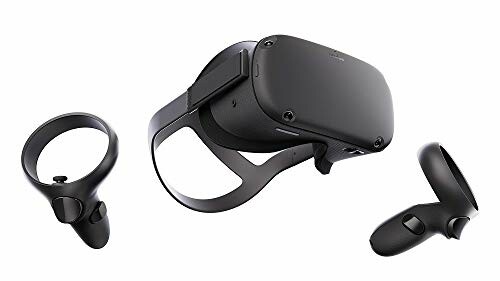 Pair of black VR controllers with buttons and joysticks